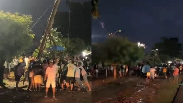 Pau da Bandeira desaba durante hasteamento e provoca apagão