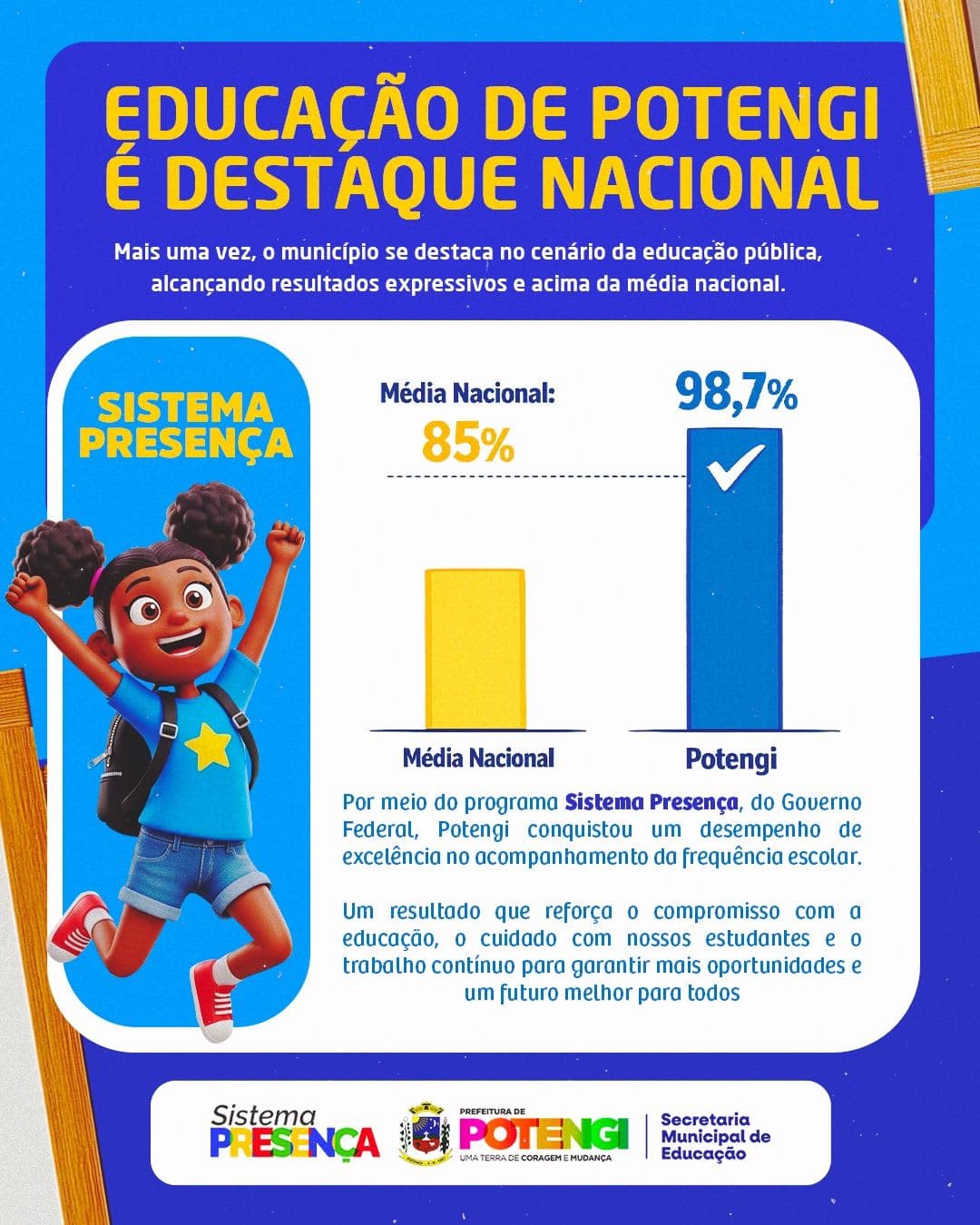 Município de Potengi alcança 98,7% em programa federal e se destaca nacionalmente