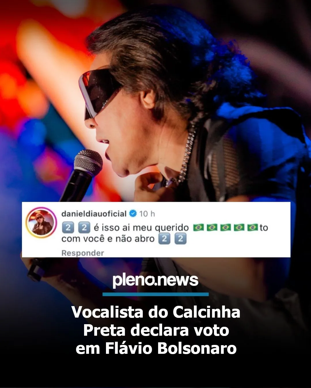 Daniel Diau, vocalista do Calcinha Preta, declara voto em Flávio Bolsonaro