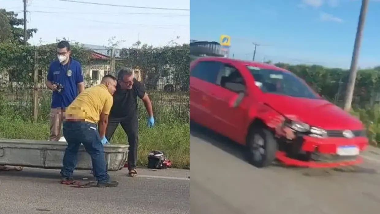 Casal morre após colisão entre moto e carro em Caucaia