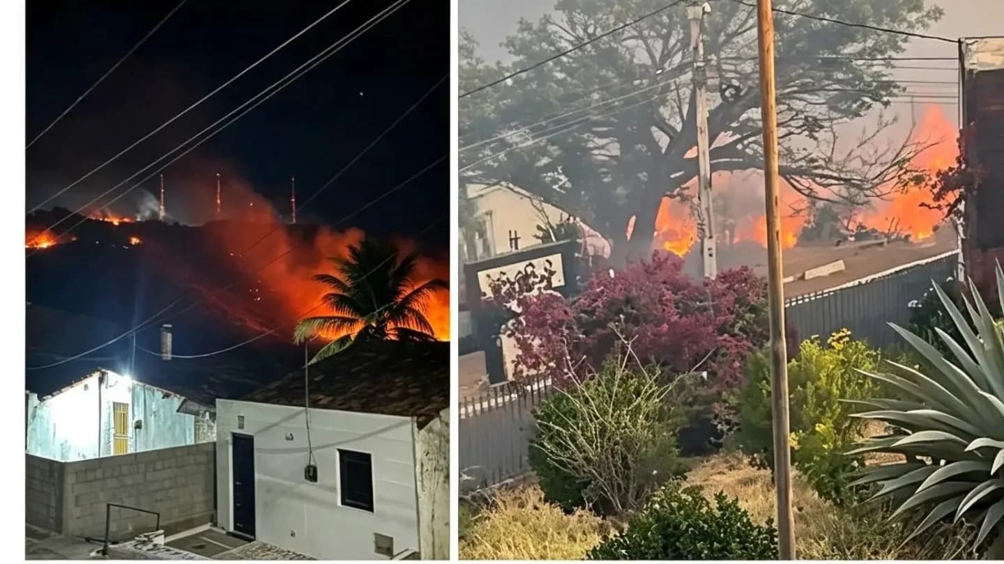 Incêndio atinge Serra do Horto e assusta moradores em Juazeiro