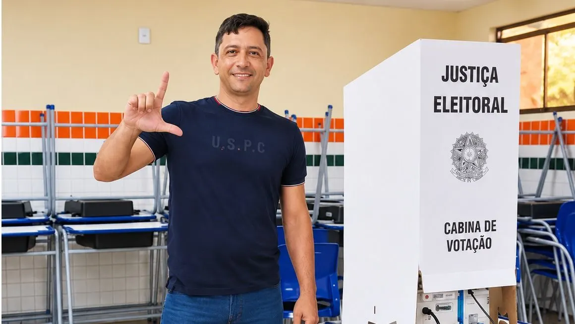 Vereador Danilo Leite vota cedo e declara apoio a Lula em Santana do Cariri
